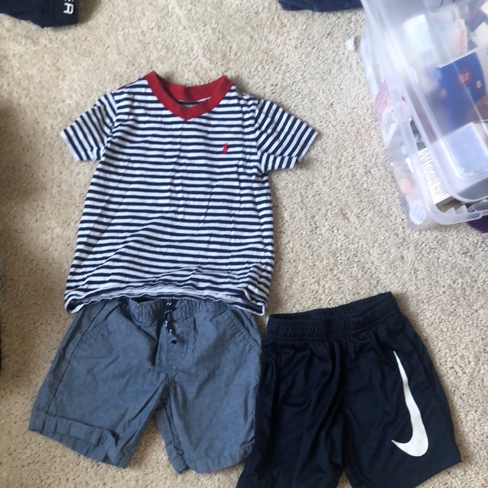 1 shirt 2shorts for boy 4 years old